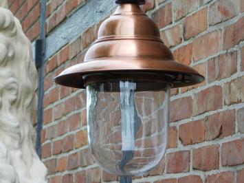 Klassieke Buitenlamp - Koperen Kap & Gietijzeren Wandarm - 55 cm - Wandlamp