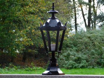 Klassieke Buitenlamp Zwart - 63 cm - Kap met Kronen op Zeskantige Voet - Alu