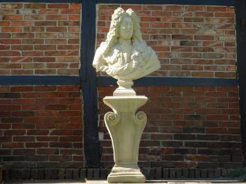 Vintage Bust of Louis XIV on Pedestal - 170 cm - Stone