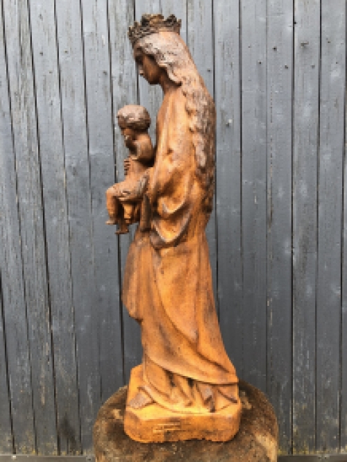 Mother Mary / Mother Mary with Jesus, large cast iron statue, BEAUTIFUL.