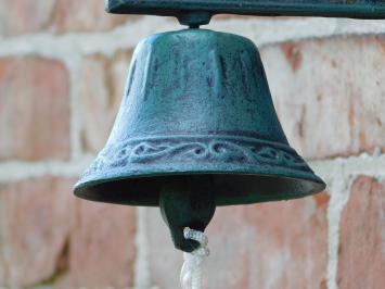 Deurbel met Paard Blond - Gietijzer - Vintage Wandbel
