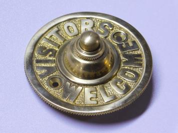 Türklingel „Visitors Welcome“ – 8 cm – Messing