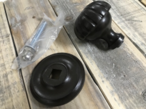 Fixed Door Knob with Rosette - Antique Iron