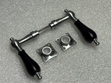 Türgarnitur in mattem Chrom – Türgriffe und Rosetten – komplett