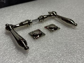 Door hardware set – nickel chrome – polished handles and escutcheons