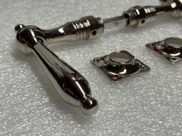 Door hardware set – nickel chrome – polished handles and escutcheons