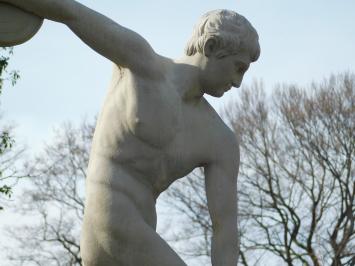 Discuswerper op Sokkel XL - 230 cm - Gietsteen - Vintage