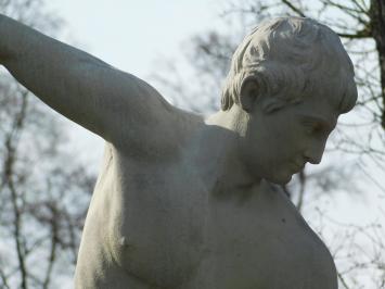 Discuswerper op Sokkel XL - 230 cm - Gietsteen - Vintage