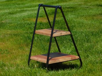 Etagere - Mangoholz - mit schwarzem Metallgestell