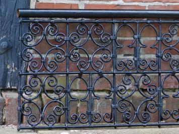 Antique vintage Fence - Grid - Wall ornament - French balcony - 168 cm - Black