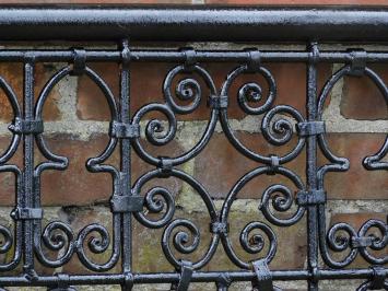 Antique vintage Fence - Grid - Wall ornament - French balcony - 168 cm - Black