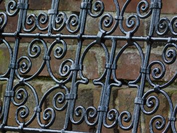 Antique vintage Fence - Grid - Wall ornament - French balcony - 168 cm - Black