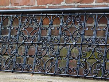 Antique vintage Fence - Grid - Wall ornament - French balcony - 168 cm - Black