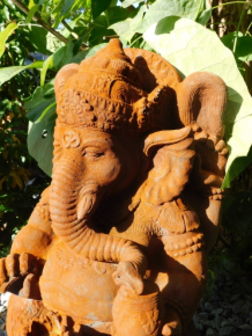 Beeld Ganesha 1 - Steen in Oxide - 68 cm