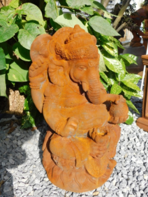 Beeld Ganesha 1 - Steen in Oxide - 68 cm
