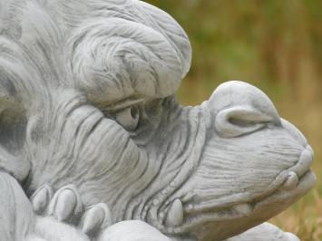 Gargoyle XL – Solid Stone – 42 cm Wide – Garden Statue