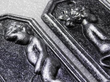 Toilettenschilder aus Gusseisen Mann & Frau – 2er-Set in Old Silver Look