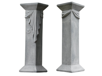 Griechischer Sockel mit Medusa-Draperie – 100 cm – Steinsäule