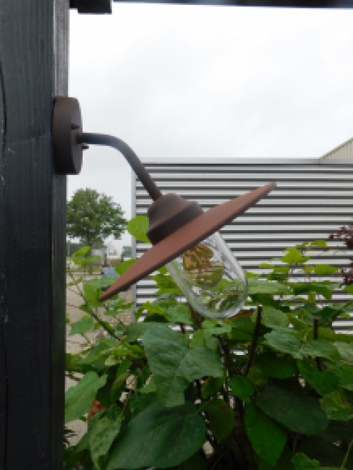 Industrie-Außenleuchte Verona, rostfarben/schwarz/aluminium