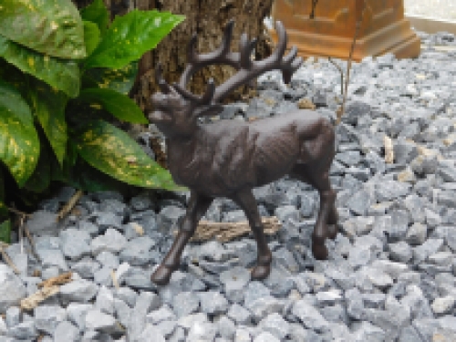 Hirschstatue – 22 cm – Gusseisen – Braun