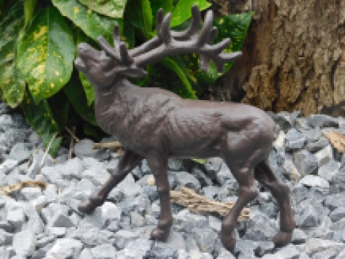 Hirschstatue – 22 cm – Gusseisen – Braun