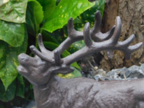 Hirschstatue – 22 cm – Gusseisen – Braun