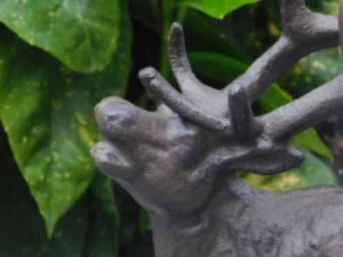 Hirschstatue – 22 cm – Gusseisen – Braun