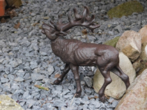 Hirschstatue – 22 cm – Gusseisen – Braun