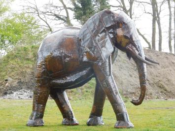 XXL Handgemaakte Olifant – Metaal – ca. 225 x 250 cm – Bruine Uitvoering