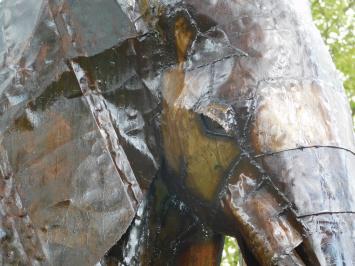 XXL Handgemaakte Olifant – Metaal – ca. 225 x 250 cm – Bruine Uitvoering