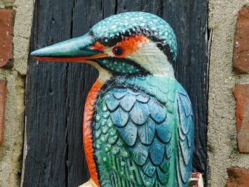 Kingfisher in Colour - 27 cm - Cast iron - Wall decoration
