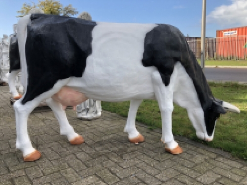 Mooie sculptuur van een grazende koe, prachtig in kleur gezet, echte eye-catcher!!