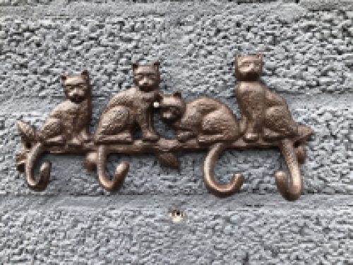 Garderobenständer mit Katzen - Braun - Gusseisen