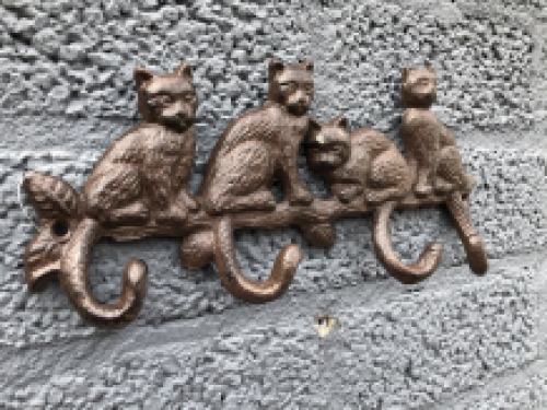 Garderobenständer mit Katzen - Braun - Gusseisen
