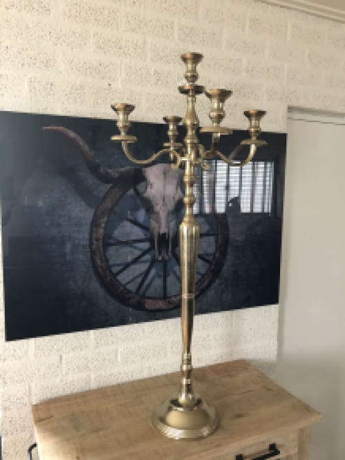 Große Stehwandleuchte – 120 cm – Aluminium – Rohgold