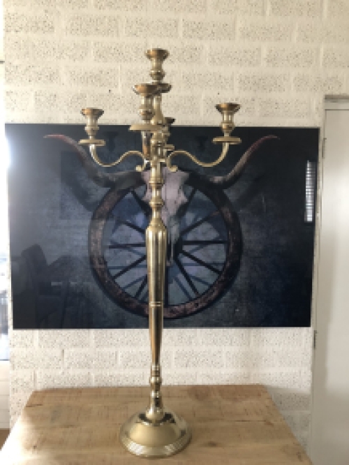 Große Stehwandleuchte – 120 cm – Aluminium – Rohgold