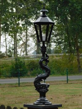 Lantaarnpaal Mystieke Vis met Zeshoekige Kap – 110 cm - Zwart - Alu