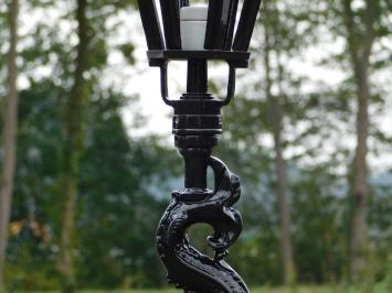 Lantaarnpaal Mystieke Vis met Zeshoekige Kap – 110 cm - Zwart - Alu