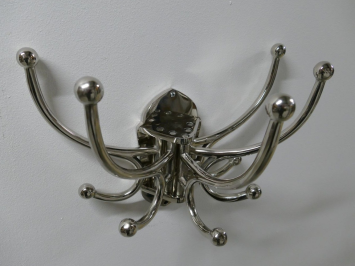 Garderobenständer mit verschiebbaren Haken – vernickeltes Aluminium – 5 Doppelhaken