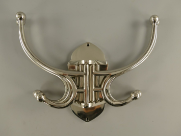 Garderobenständer mit verschiebbaren Haken – vernickeltes Aluminium – 5 Doppelhaken