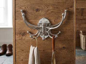 Kapstok met Beweegbare Haken – Vernikkeld Aluminium – 5 Dubbele Haken