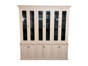 Grote Vintage Vitrinekast - Lichtgrijs – 235 x 217 cm