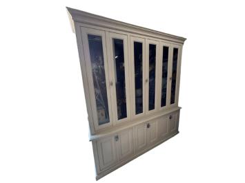 Grote Vintage Vitrinekast - Lichtgrijs – 235 x 217 cm