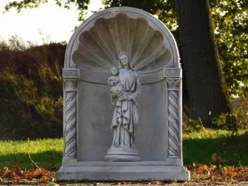 Klassische Kapelle mit Madonna und Kind – 65 cm – Grau/Weiß – Stein
