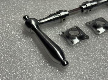 Türbeschlagset Nickel – mattes Chrom – 2 Türgriffe und Rosetten