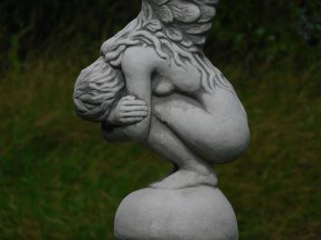 Kneeling Angel on Pedestal - 167 cm - Stone