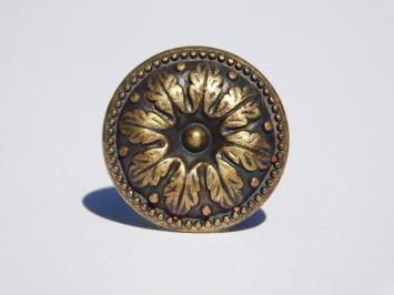 Knopf Eichenblatt - 31 mm - Messing antik