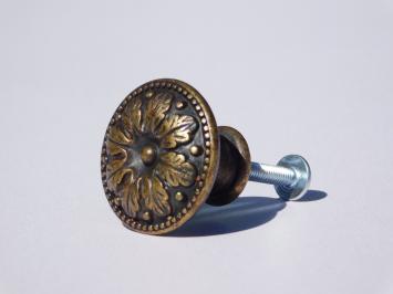 Knopf Eichenblatt - 31 mm - Messing antik