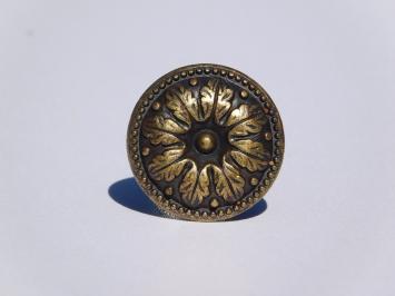 Knopf Eichenblatt - 31 mm - Messing antik