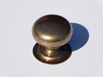 Knopf mit fester Rosette – 38 mm – Antikmessing – Massiv